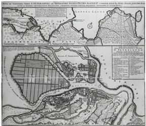 Plan de Saint-Pétersbourg, vers 1750
